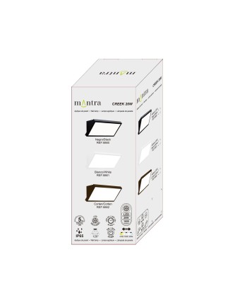 CREEK * APLIQUE EXTERIOR NEGRO LED IP65 - 20W - CCT